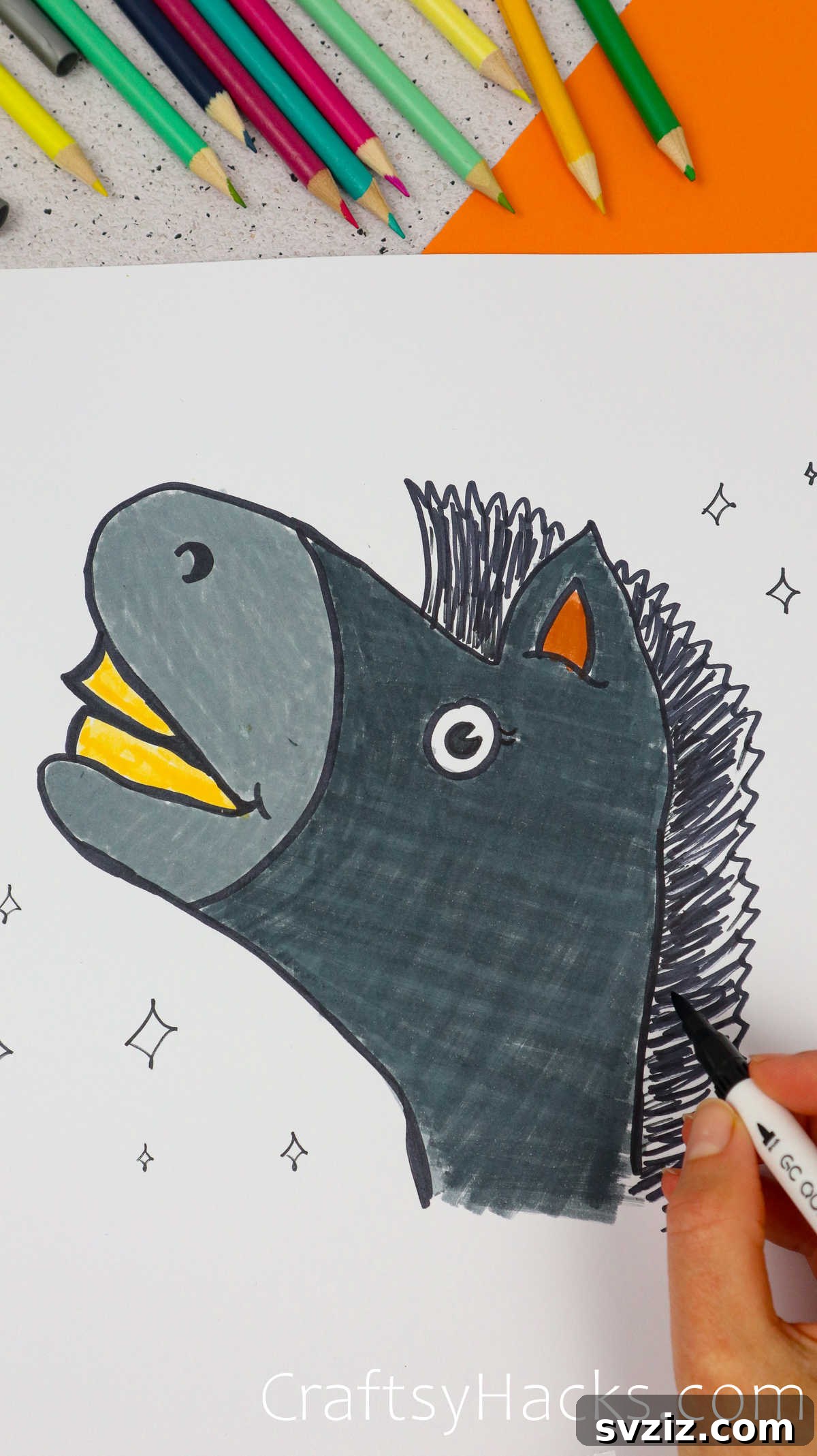 40 Engaging Drawing Ideas for Young Artists 6 Cute mule doodle for kids' drawing inspiration