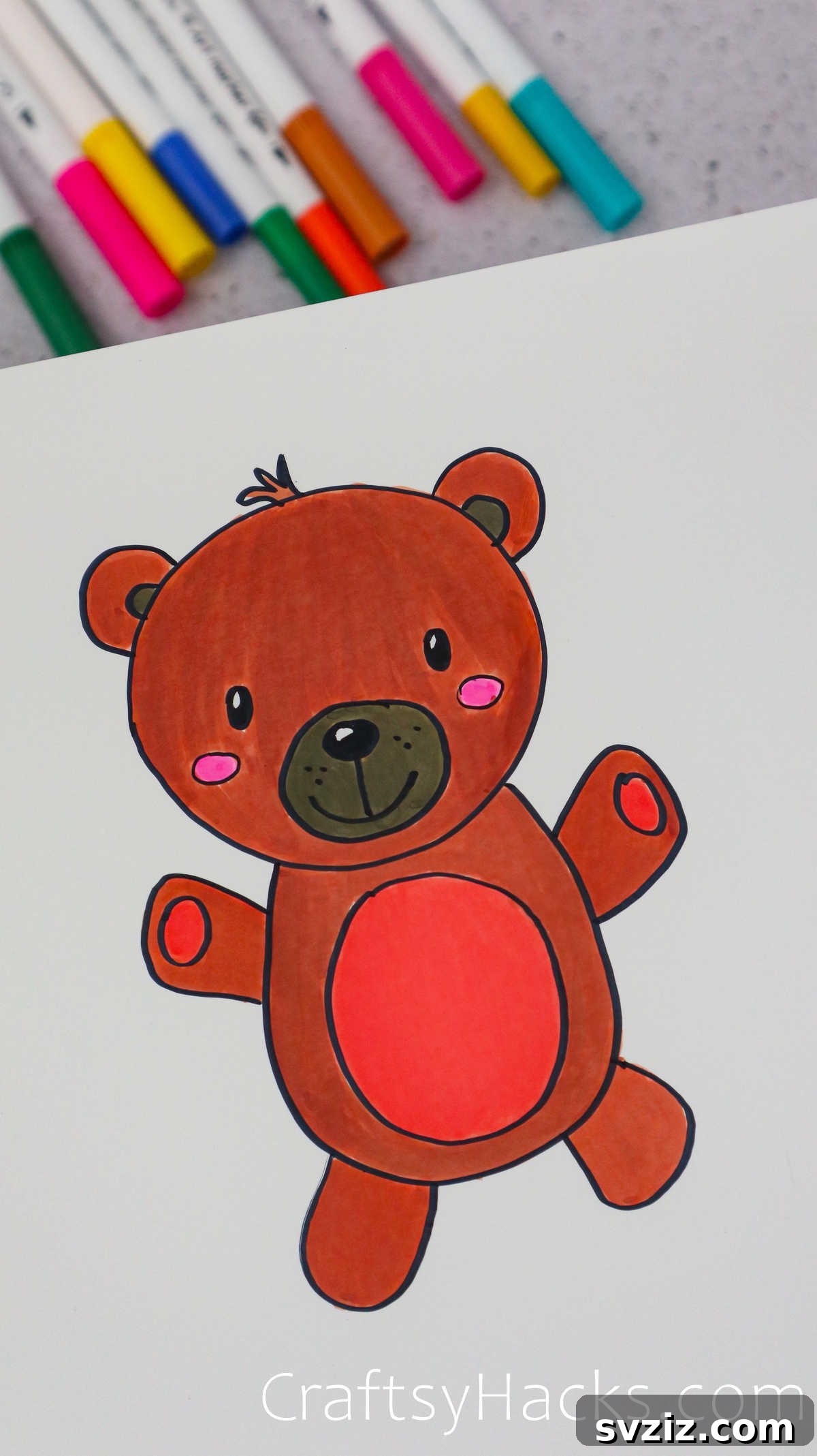 40 Engaging Drawing Ideas for Young Artists 8 Easy teddy bear doodle for kids to draw