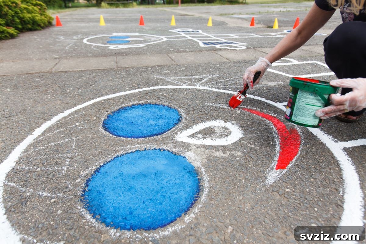 Little Explorers: 41 Outdoor Play Ideas for Preschoolers 20 Puffy sidewalk paint creating textured designs on pavement