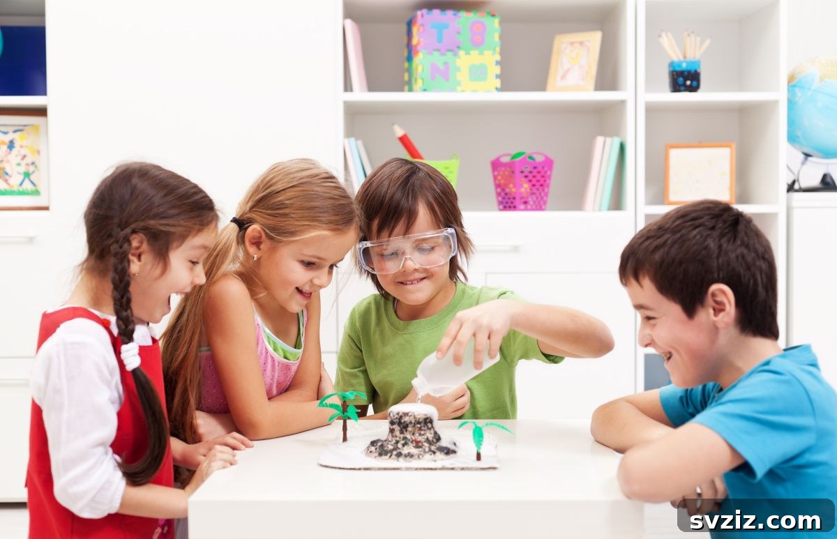 Little Explorers: 41 Outdoor Play Ideas for Preschoolers 33 Child creating a sandbox volcano with baking soda and vinegar