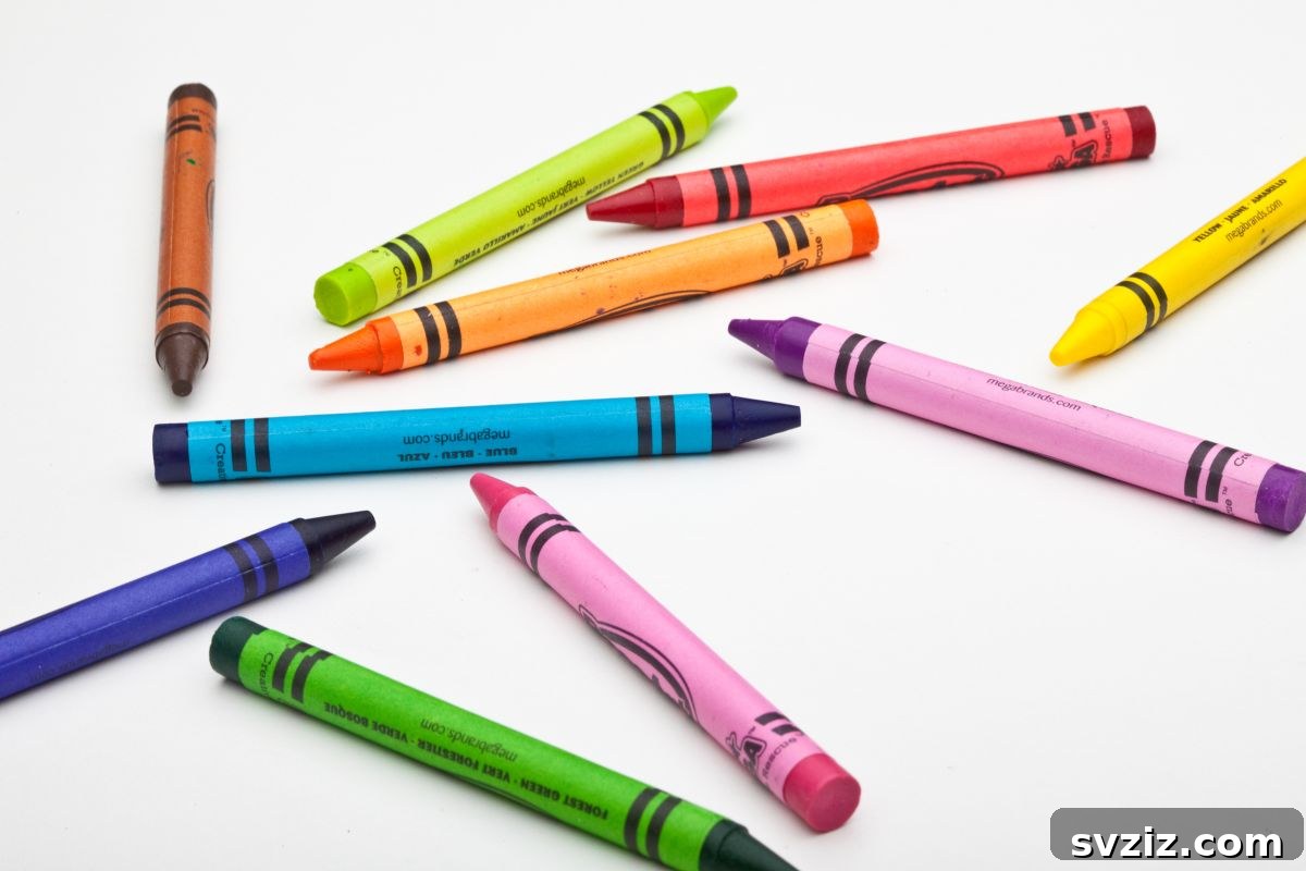 heart crayons