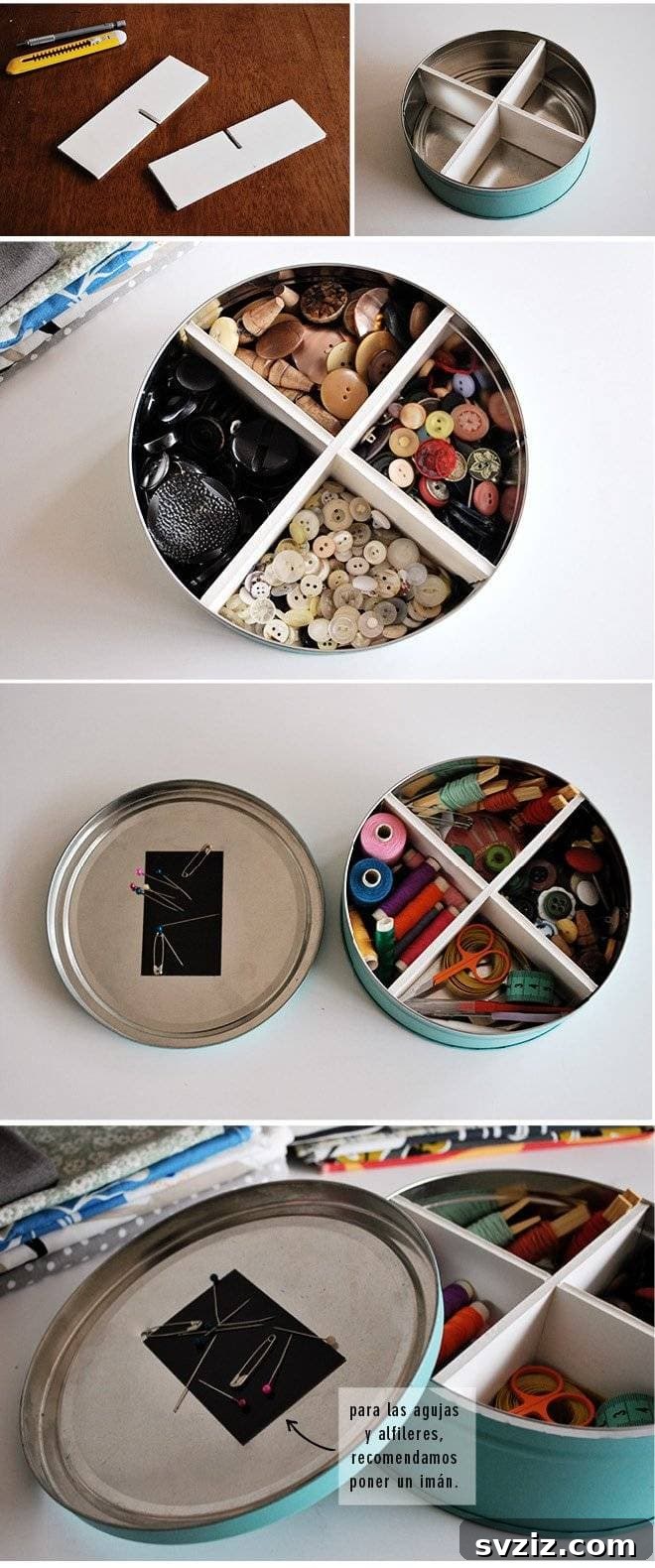 DIY Magnetic Storage Container made from a tin box