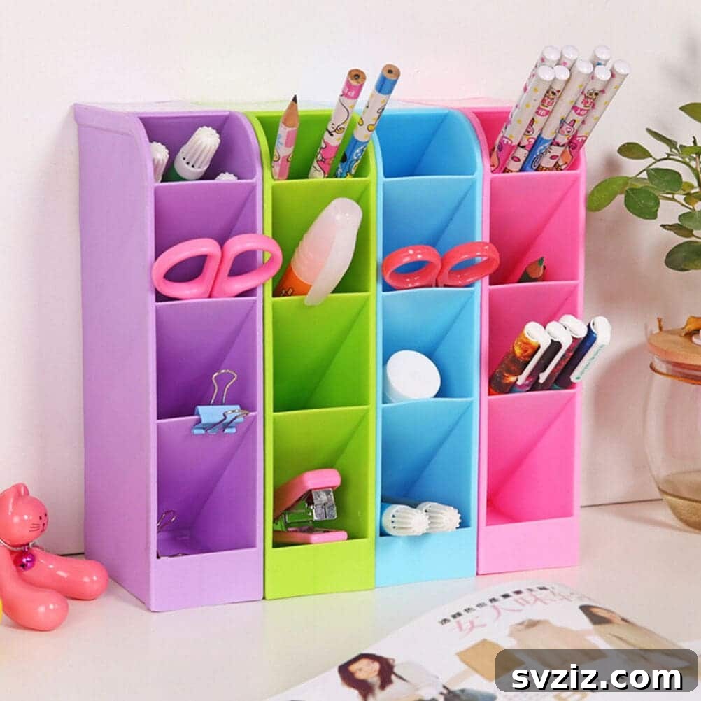 Plastic Storage Box for Stationery and Office Supplies