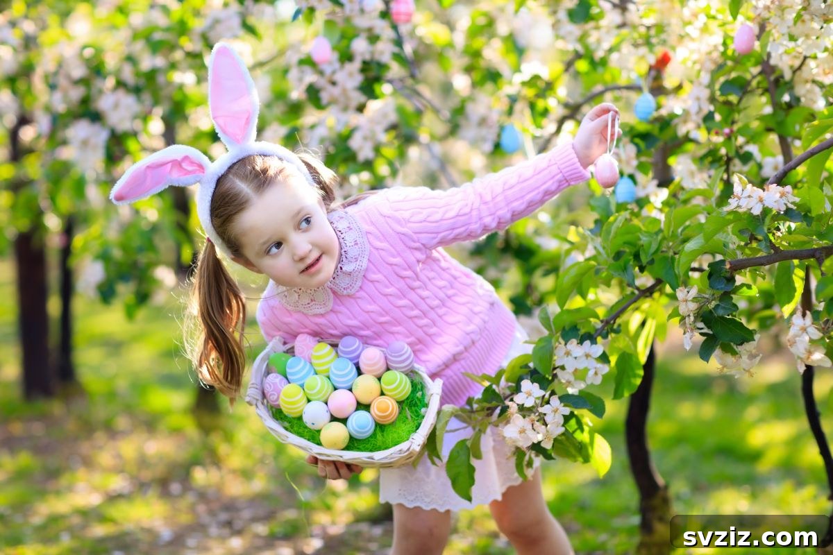 Child excitedly searching for hidden eggs during an egg hunt