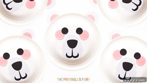 Winter-themed paper plate polar bear craft for kids