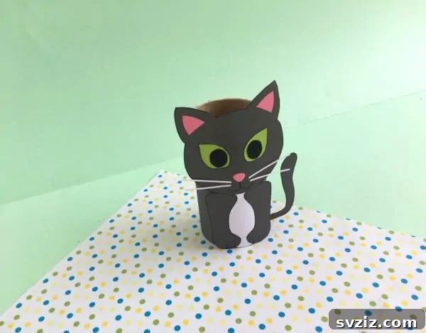 Charming toilet paper roll cat craft for creative play