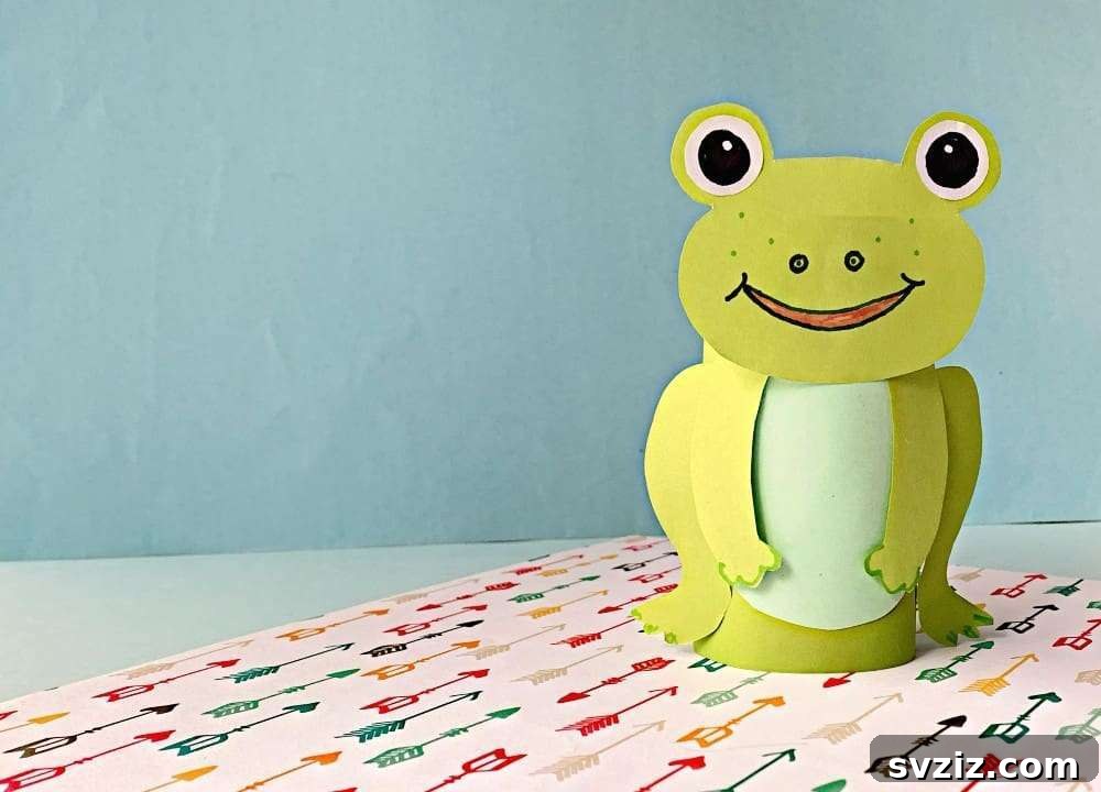 Fun frog toilet paper roll craft for kids