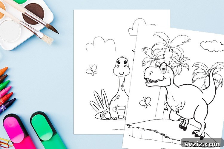 Free dinosaur coloring pages for prehistoric fun