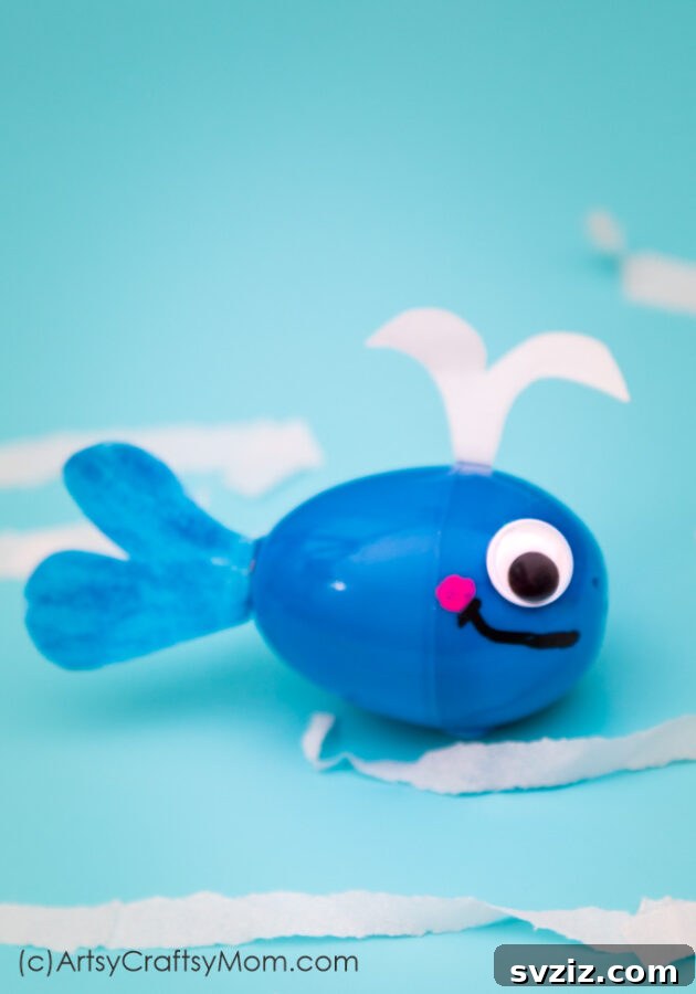 Eco-friendly recycled plastic egg whale craft