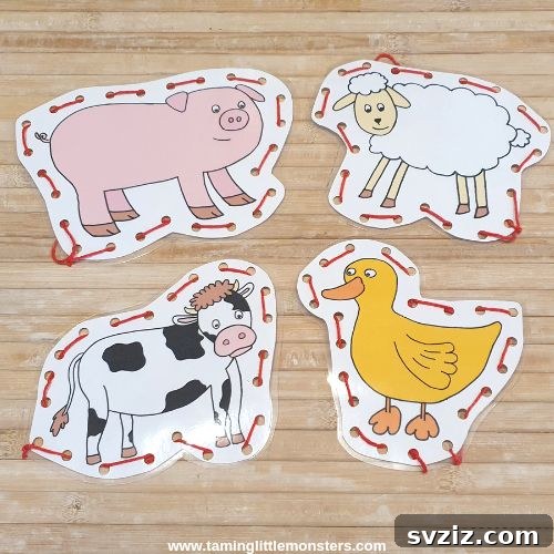 Farm Lacing cards