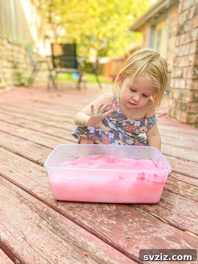 bubble foam sensory play