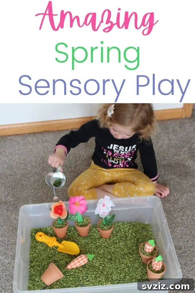 flower garden sensory bin