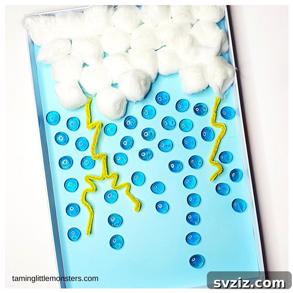 thunderstorm sensory bin