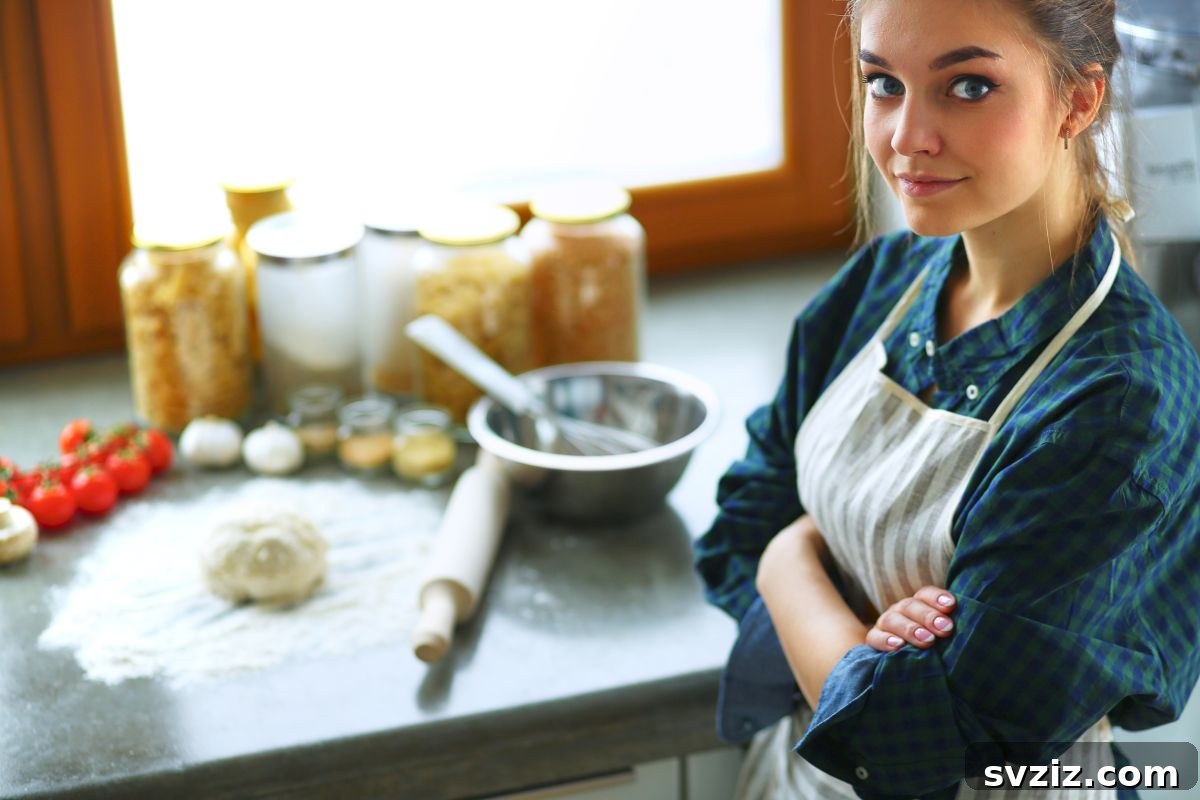 Teenager baking something delicious in the kitchen