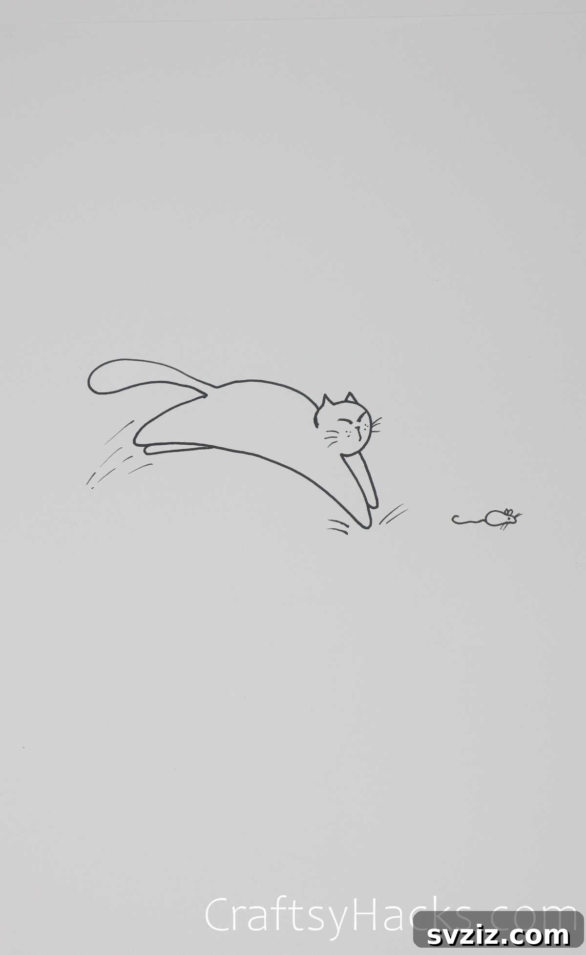 Cat in motion, inspired by classic cartoon chases
