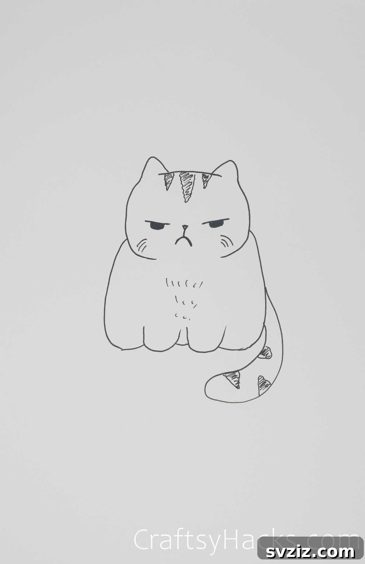 Angry cat drawing, inspired by the internet-famous Grumpy Cat