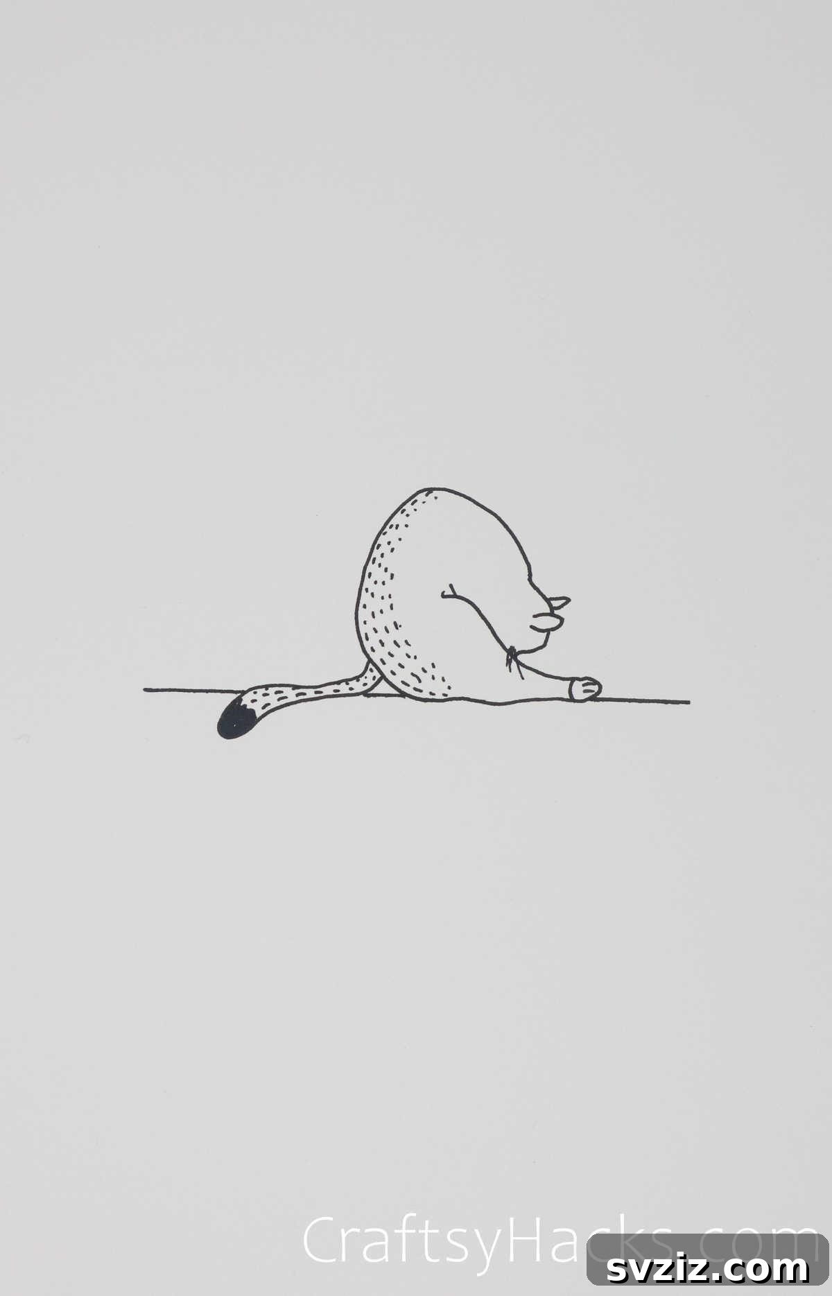 Yoga cat drawing, depicting a cat in a flexible pose