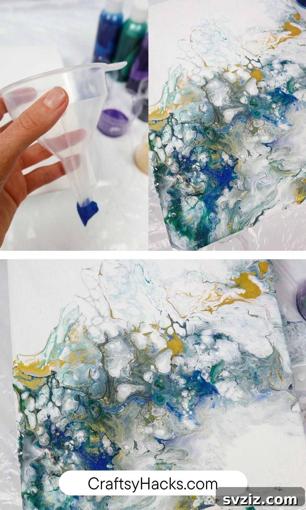 Effortless Painting: Smart Hacks for Aspiring Artists 20 layer colors into a funnel