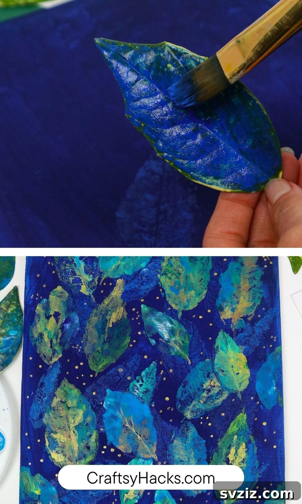 Effortless Painting: Smart Hacks for Aspiring Artists 9 use leaves as stamps