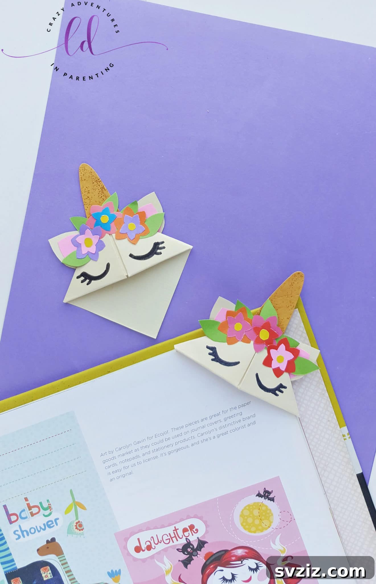 Origami Unicorn Corner Bookmark Craft for Readers