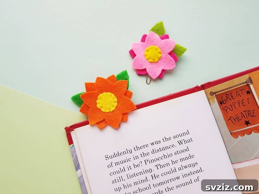 DIY Felt Flower Bookmark Craft for Book Lovers