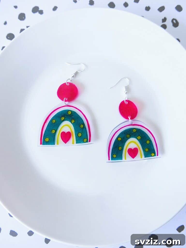 DIY Shrinky Dink Rainbow Earrings for Tweens