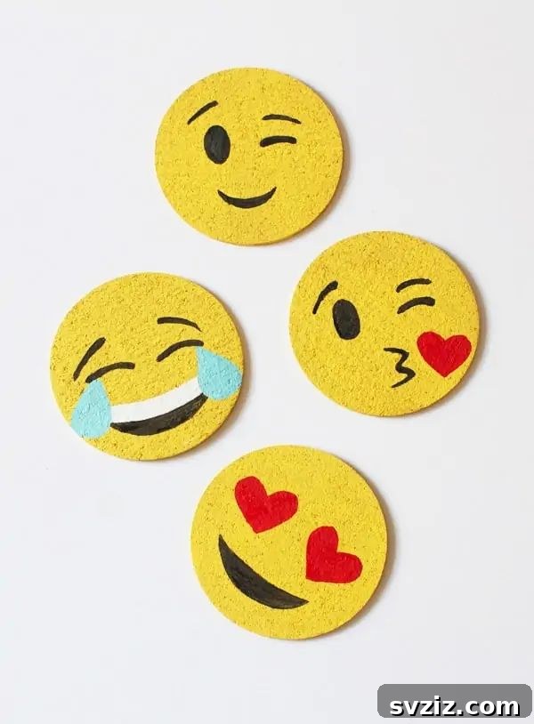 DIY Coaster Emoji Craft for Tweens