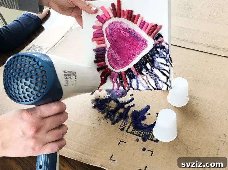 Melted Crayon Art Project for Tweens