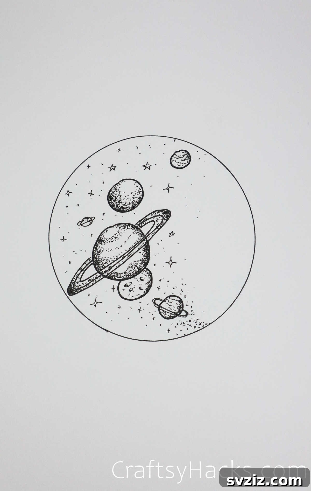 21 Effortless Circle Drawing Concepts 11 Universe Circle Drawing with Detailed Celestial Elements