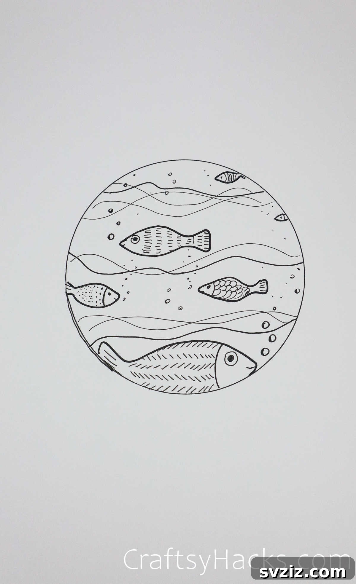 21 Effortless Circle Drawing Concepts 13 Fish Circle Drawing with Varying Sizes and Details