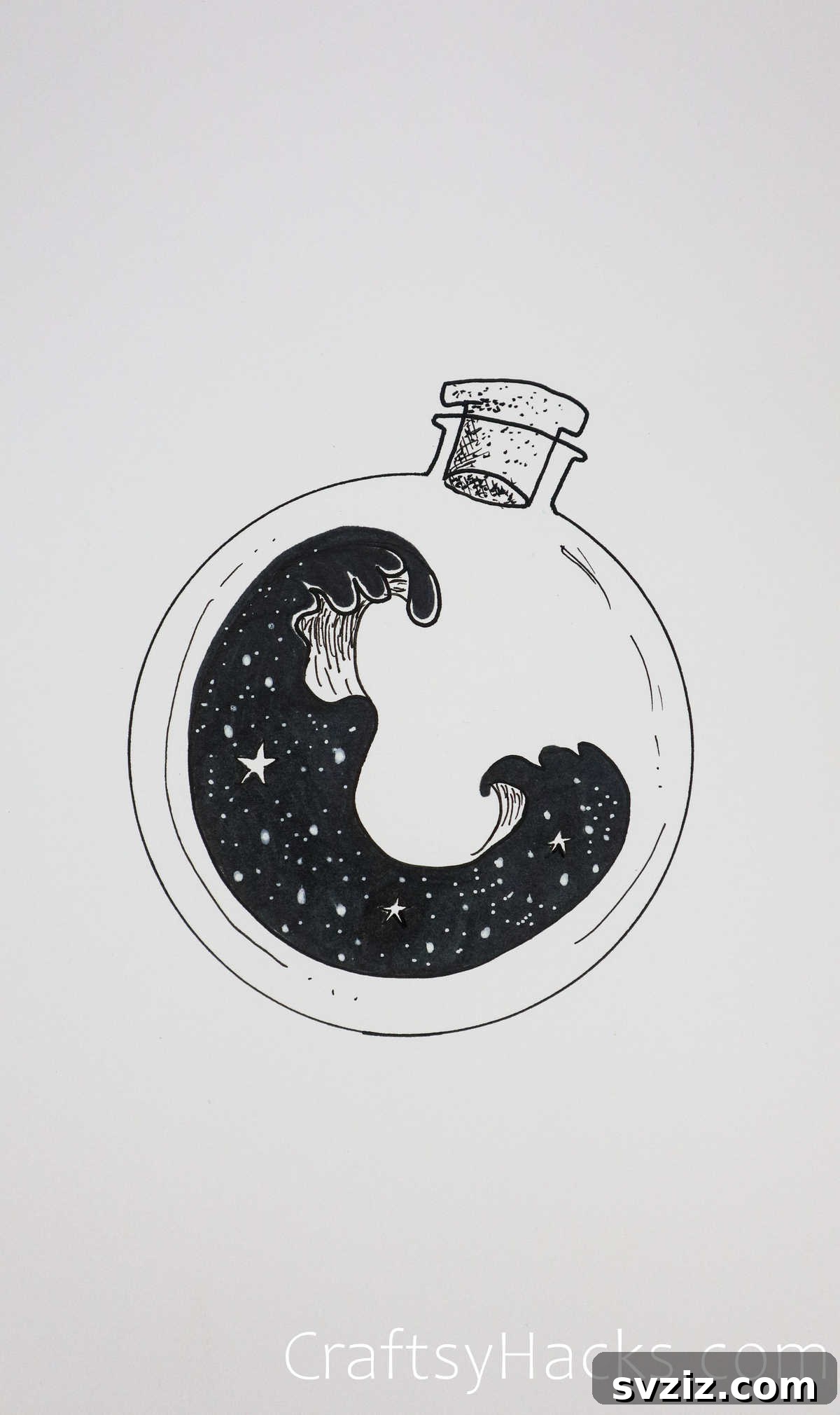 21 Effortless Circle Drawing Concepts 18 Water in a Bottle Circle Drawing with Aesthetic Details