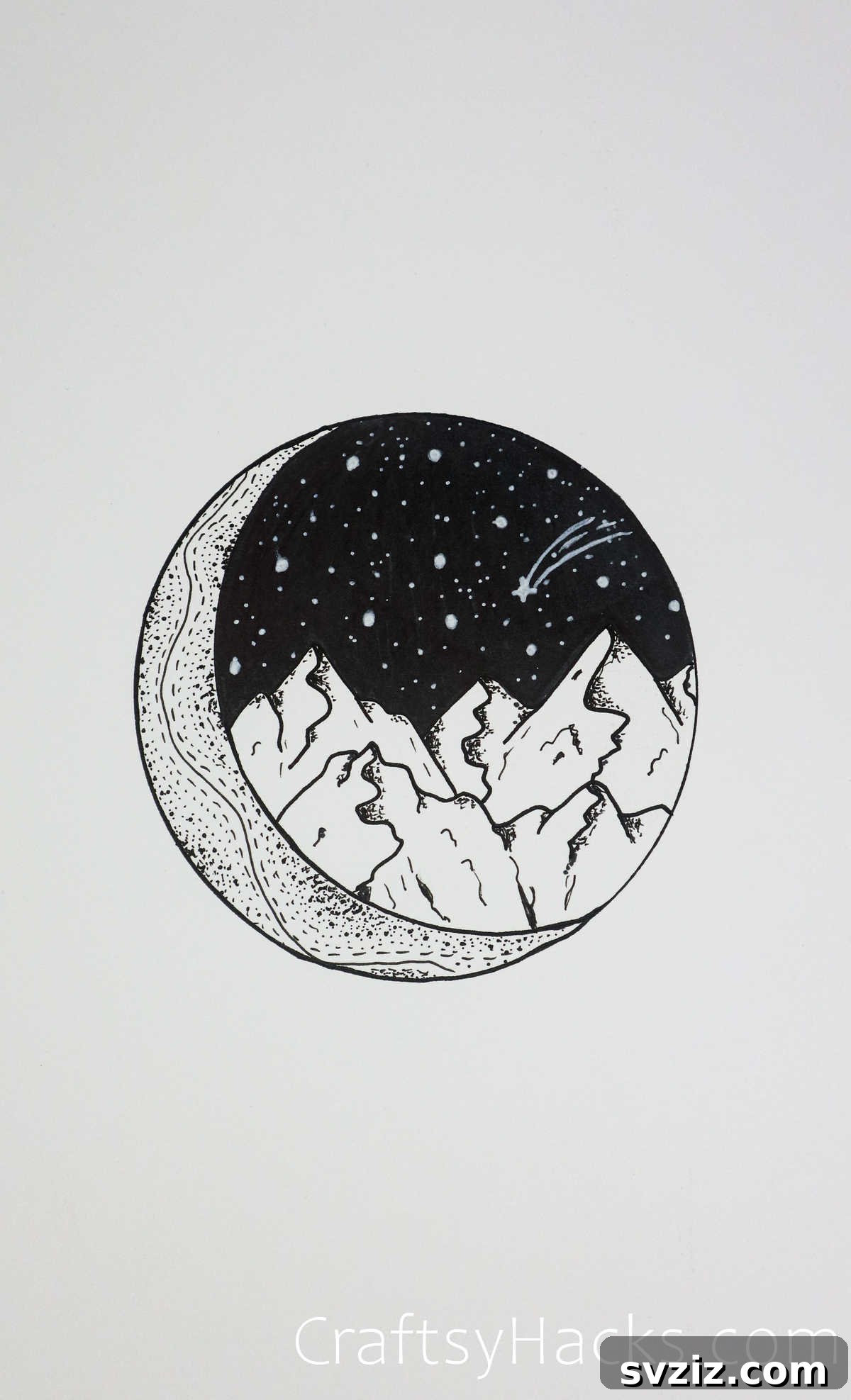 21 Effortless Circle Drawing Concepts 19 Night Time Circle Drawing with Layered Geographical Scene