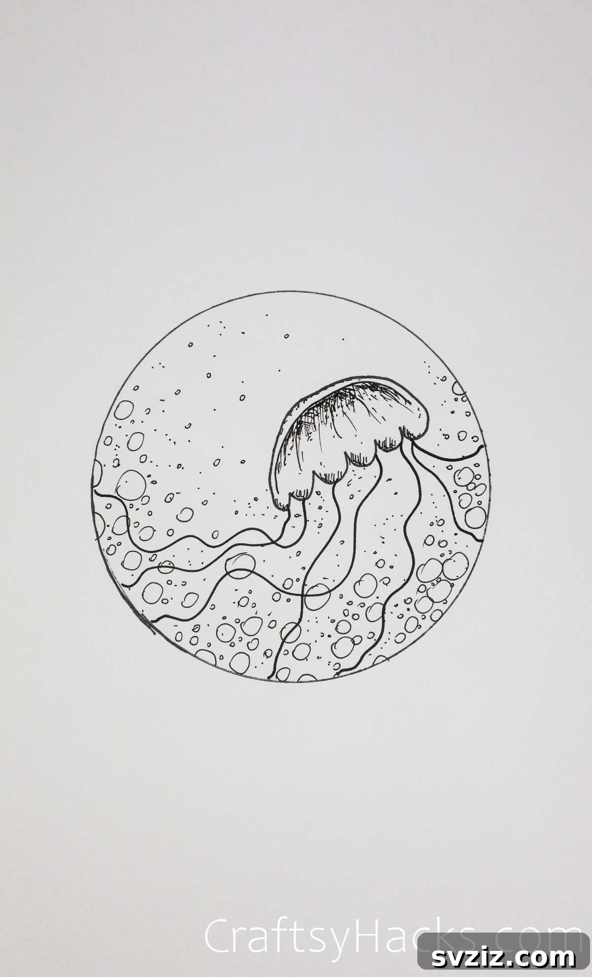 21 Effortless Circle Drawing Concepts 24 Jellyfish Circle Drawing with Bubbles and Movement