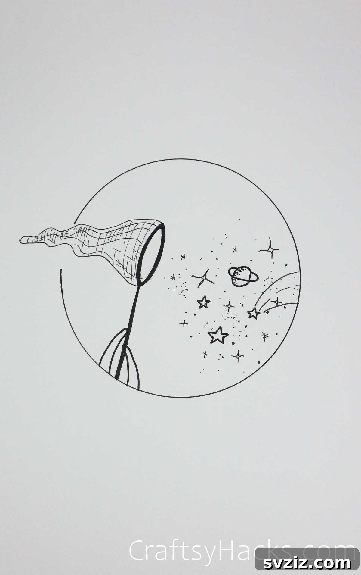 21 Effortless Circle Drawing Concepts 7 Catching Stars Circle Drawing with Net and Planet