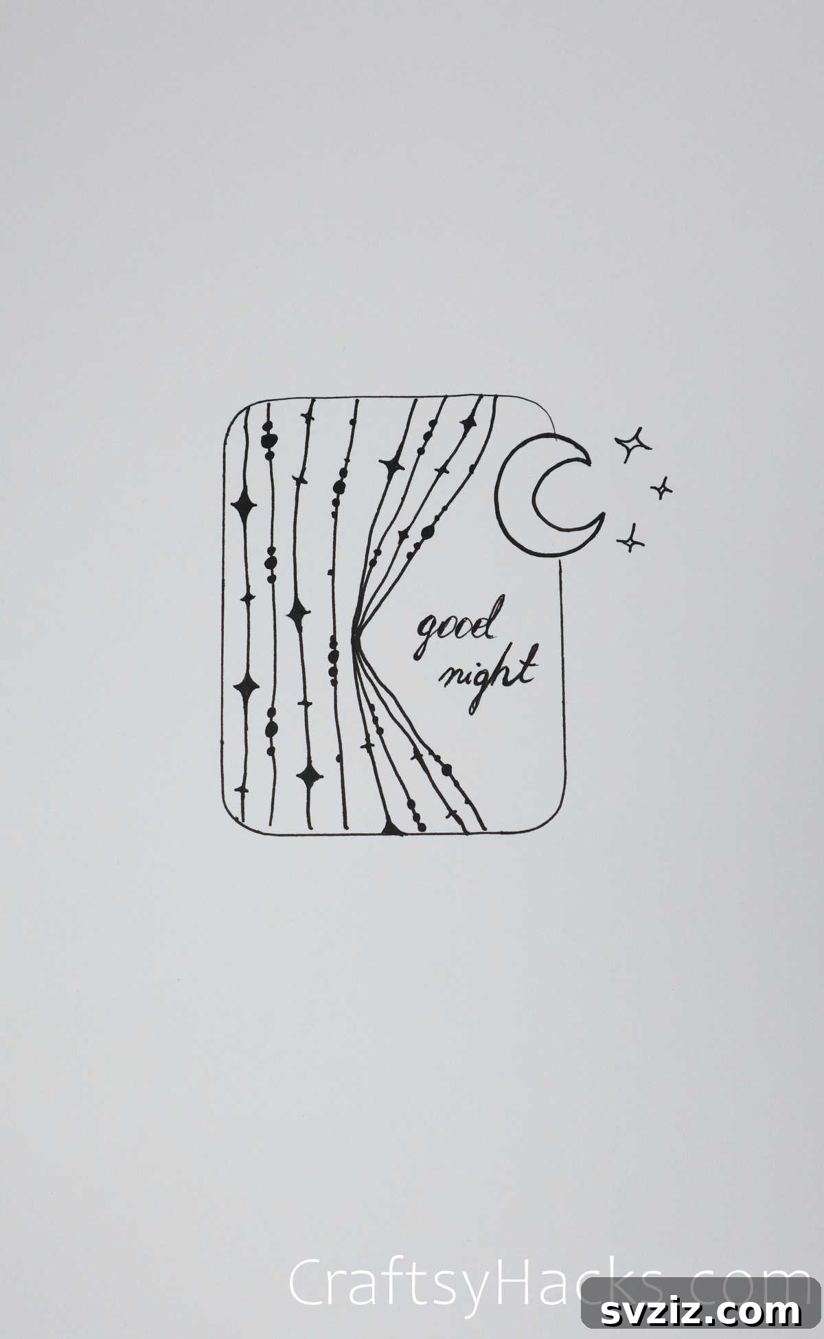 21 Charming Aesthetic Art Prompts 14 good night drawing - aesthetic moon and stars drawing