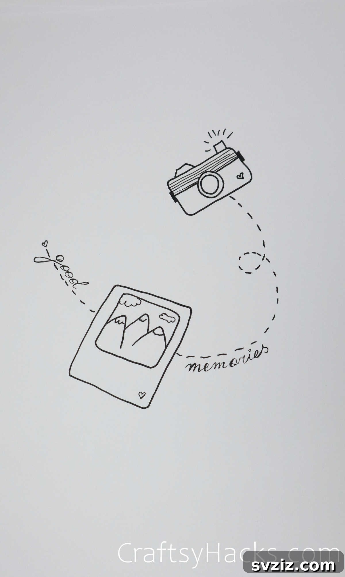 21 Charming Aesthetic Art Prompts 15 good memories drawing - aesthetic polaroid sketch