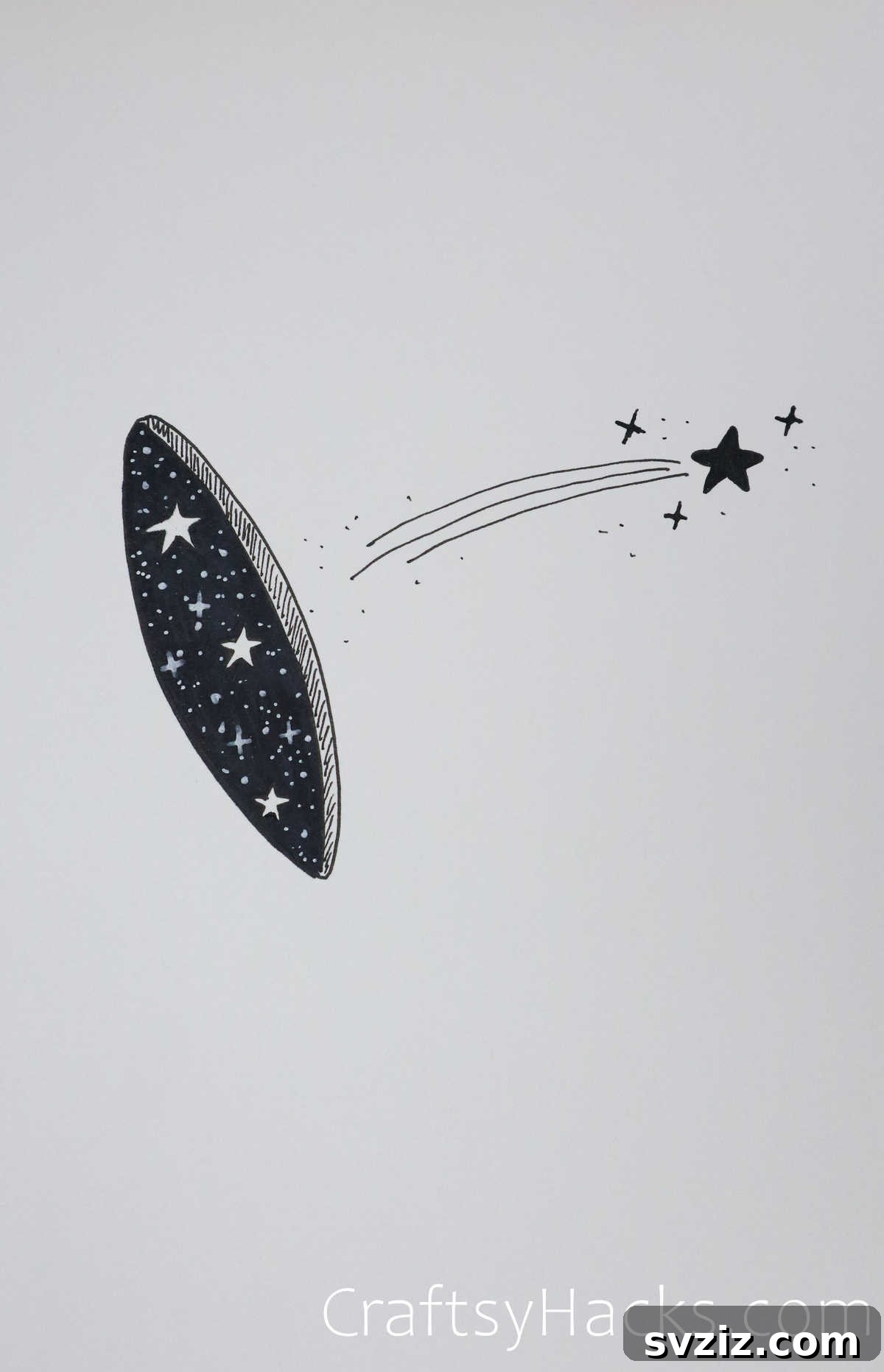 21 Charming Aesthetic Art Prompts 26 falling star drawing - aesthetic falling star sketch
