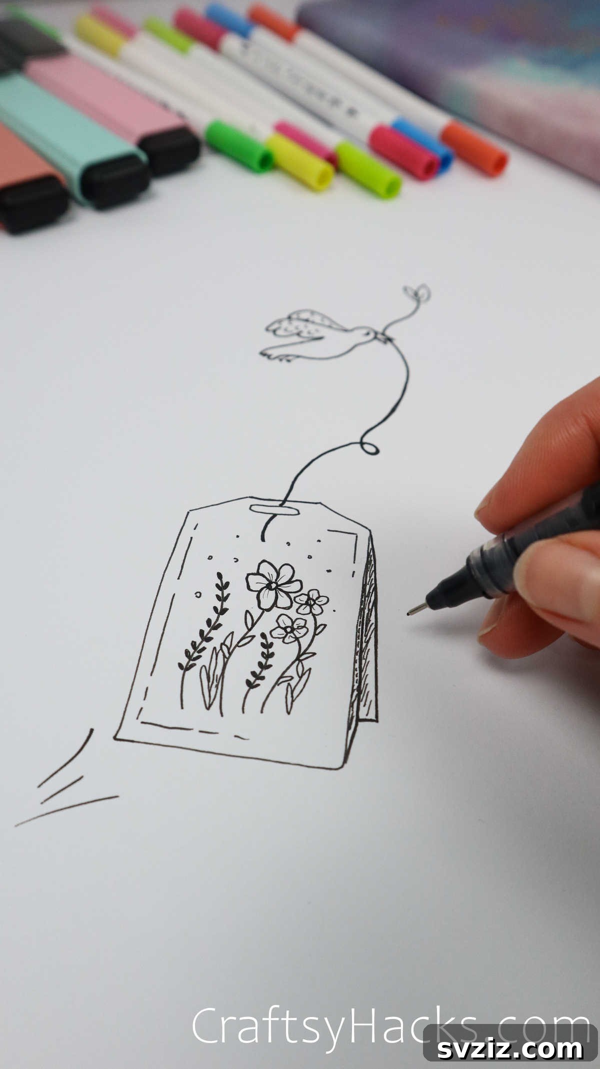 21 Charming Aesthetic Art Prompts 5 beautiful drawing ideas - an enchanting drawing of a cat in a jar