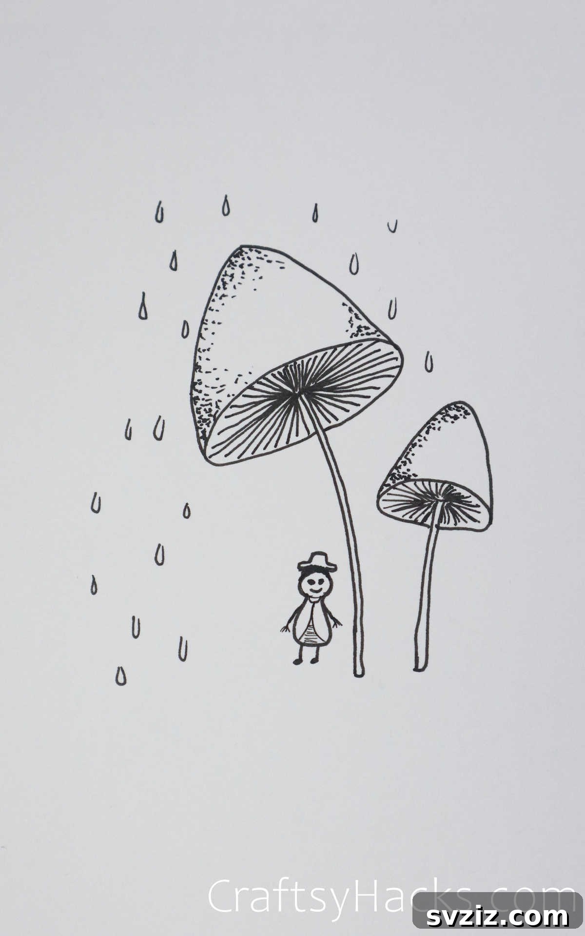 21 Charming Aesthetic Art Prompts 6 mushroom drawing - a whimsical aesthetic sketch of a mushroom