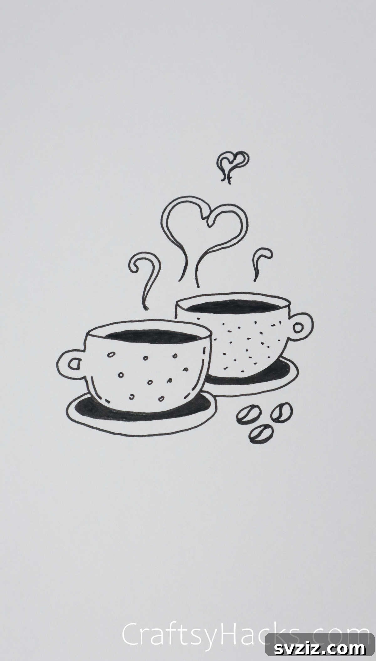 21 Charming Aesthetic Art Prompts 8 drawing of cups - aesthetic coffee cup sketch