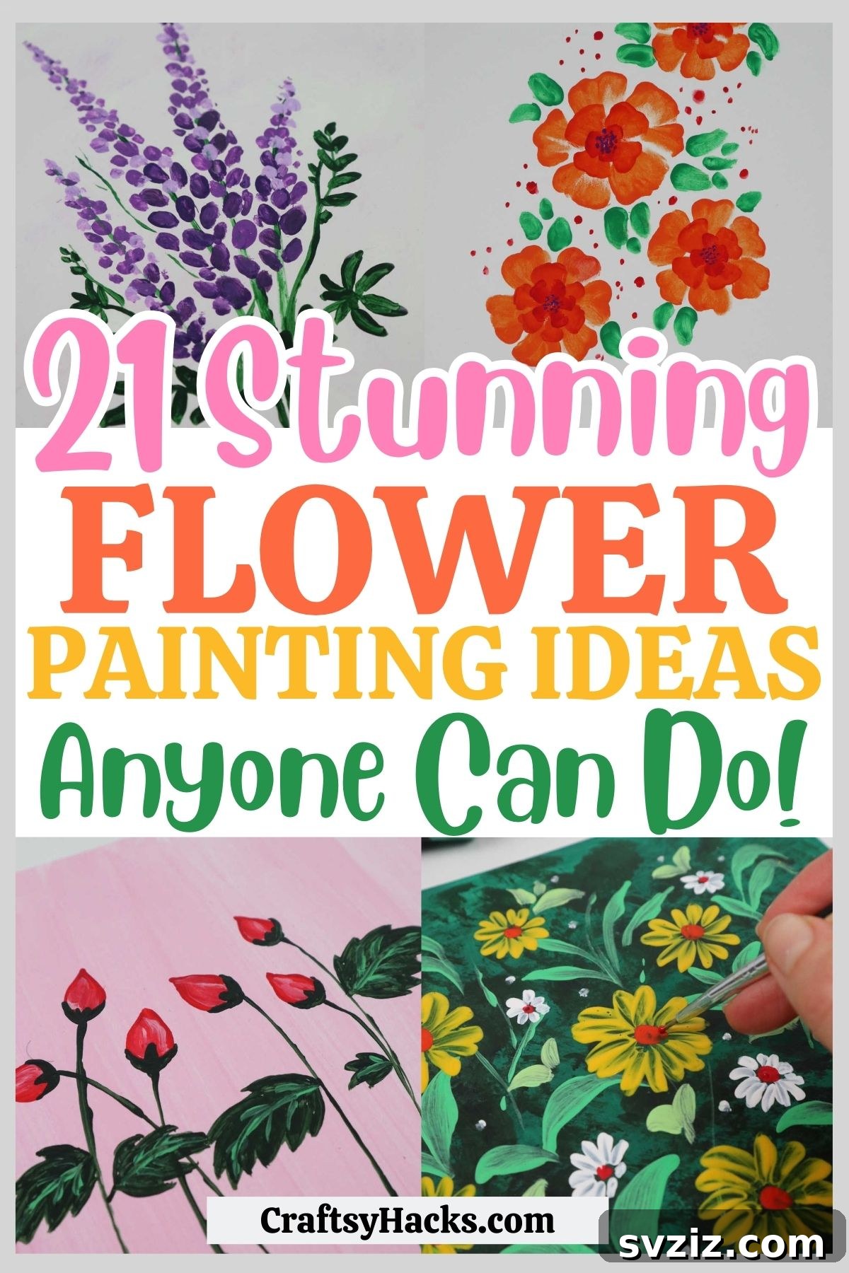 Floral Art Made Easy: 21 Inspiring Ideas 2 Easy flower painting ideas for beginners and experienced artists alike. Learn to create beautiful floral art for spring and beyond.