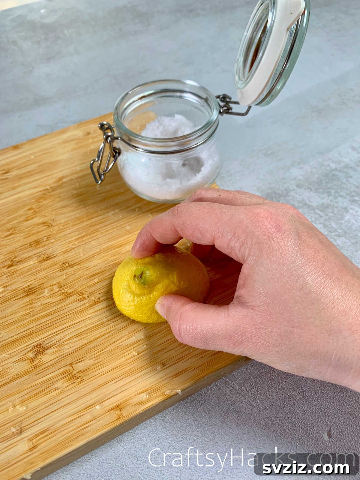 use lemons to clean cutting boards.