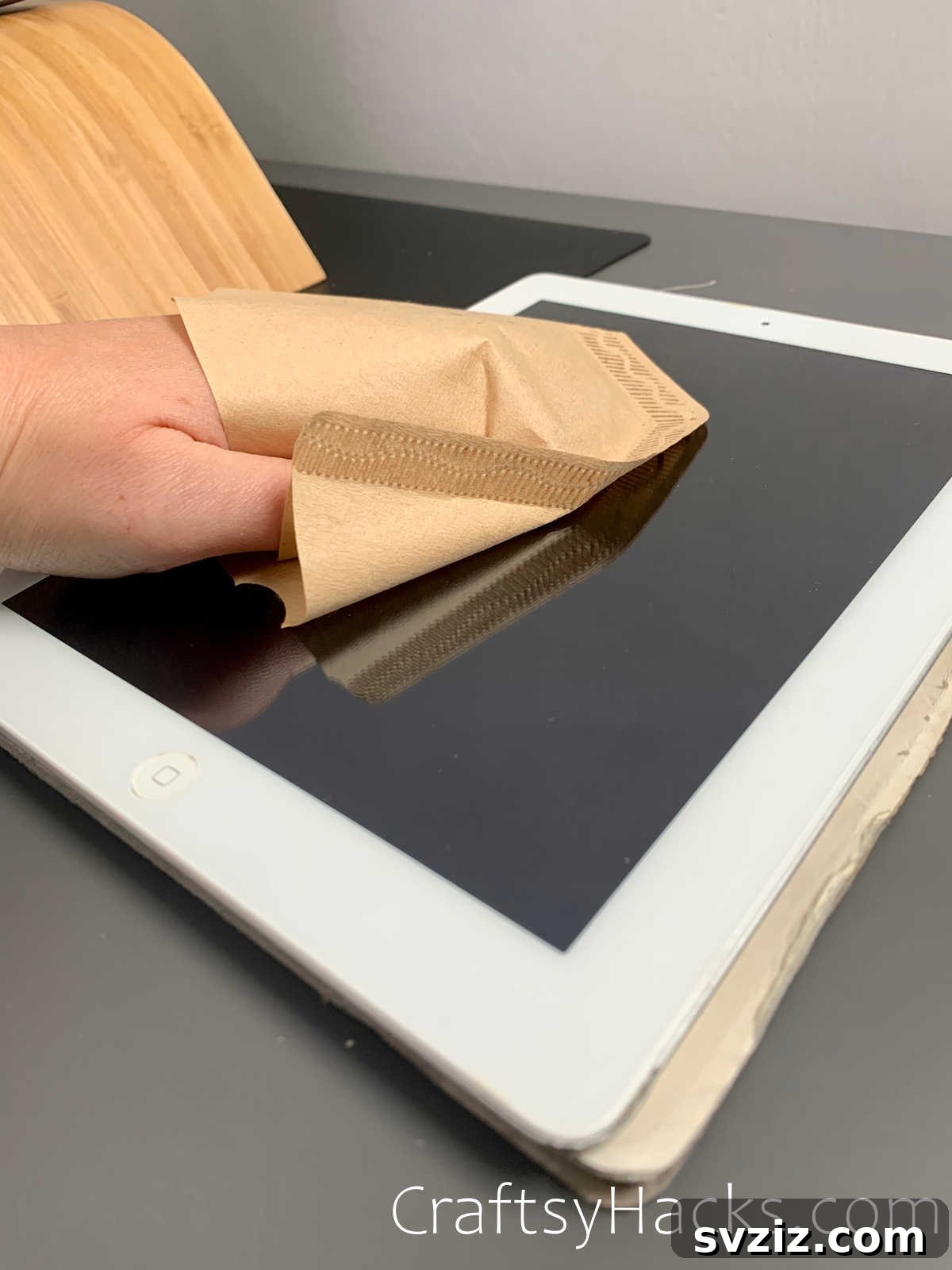 use coffee filter to clean ipad screen