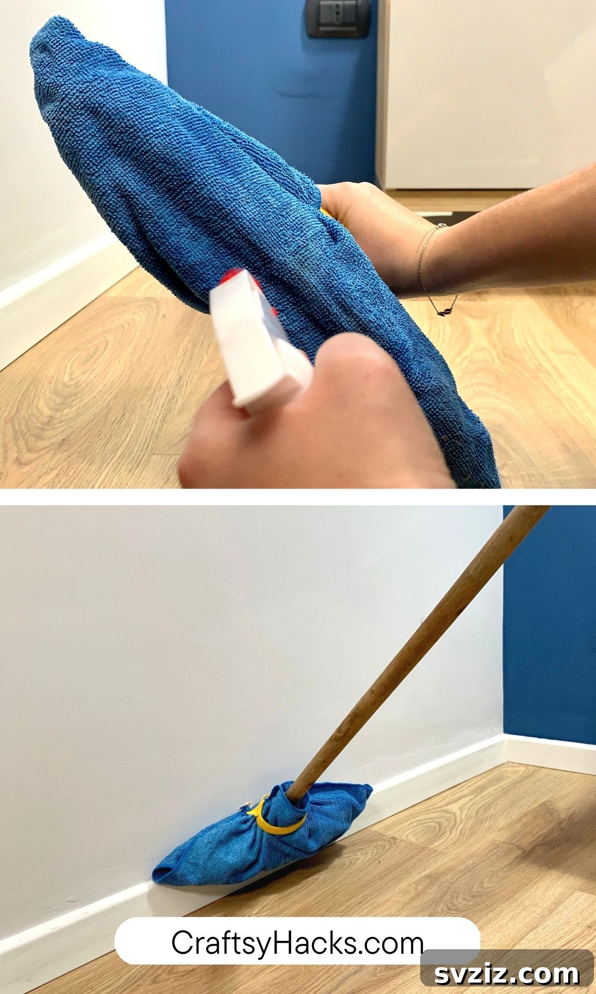 Clean Baseboards with a Swiffer or broom