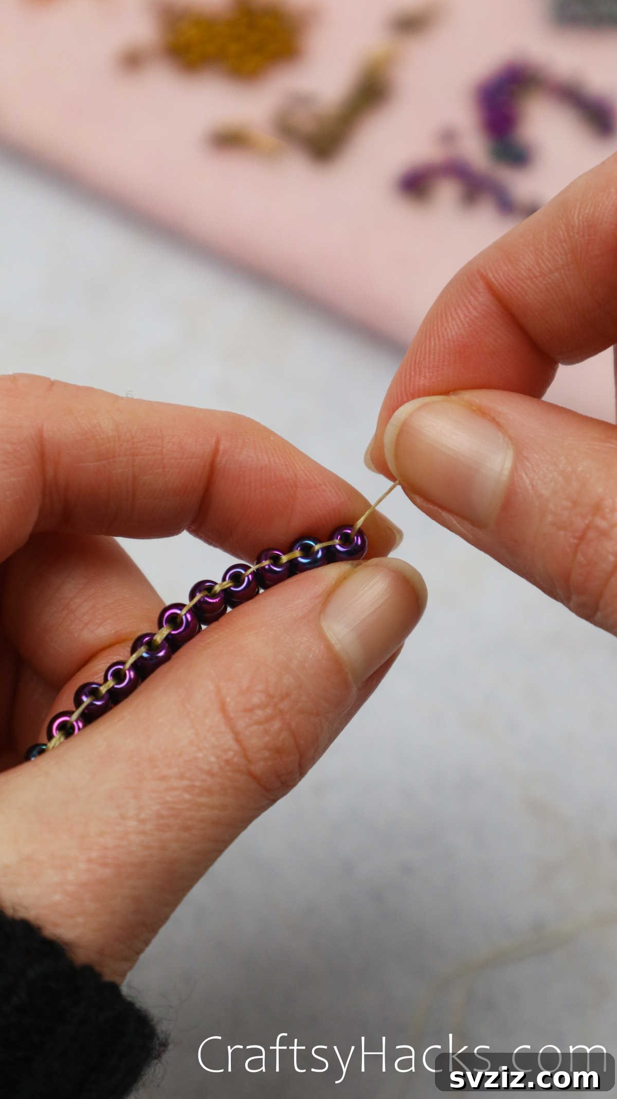 Craft Your Own Beaded Earrings 24 A neat and uniform ladder of beads, forming the central design element.