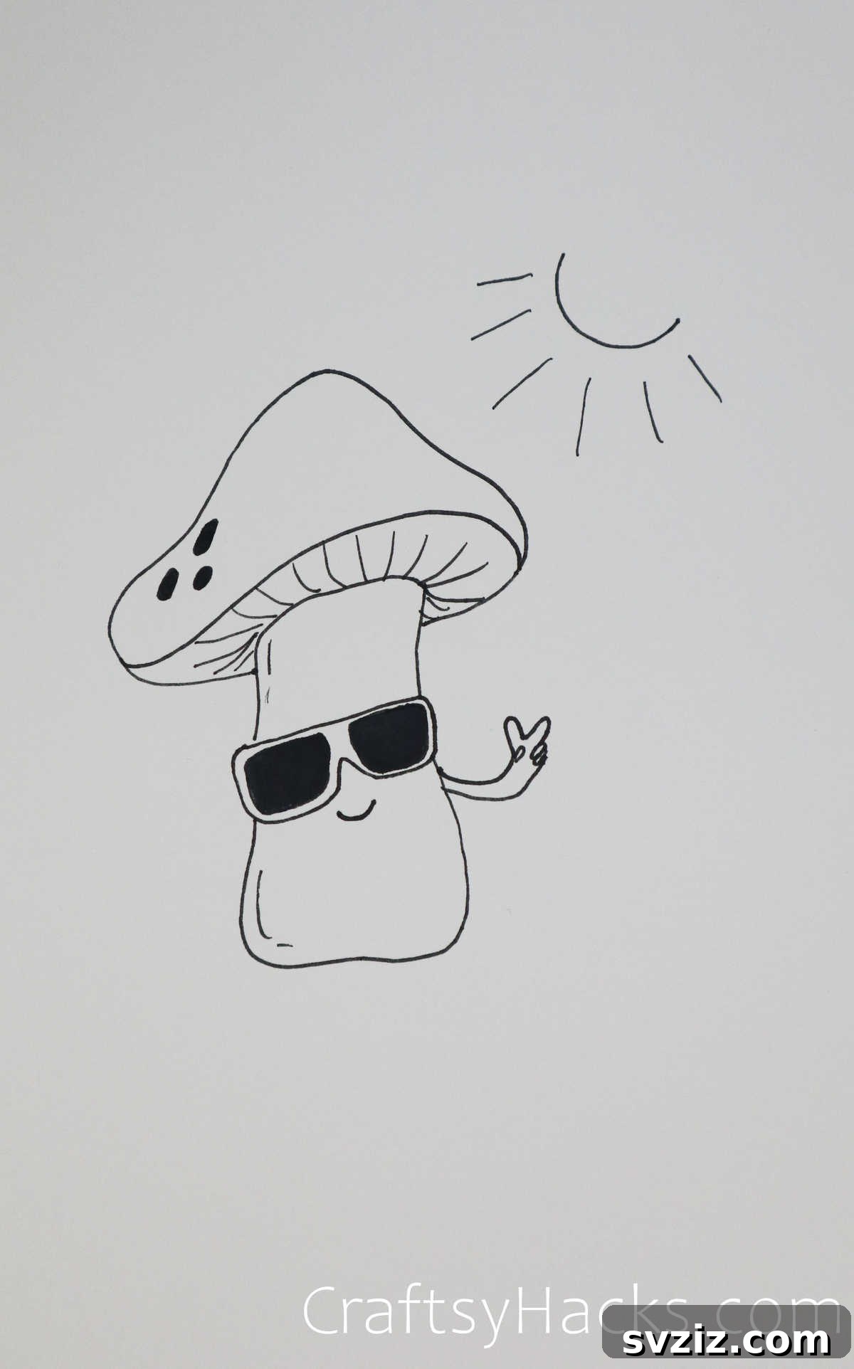 Fun in the Sun Mushroom Drawing Pun