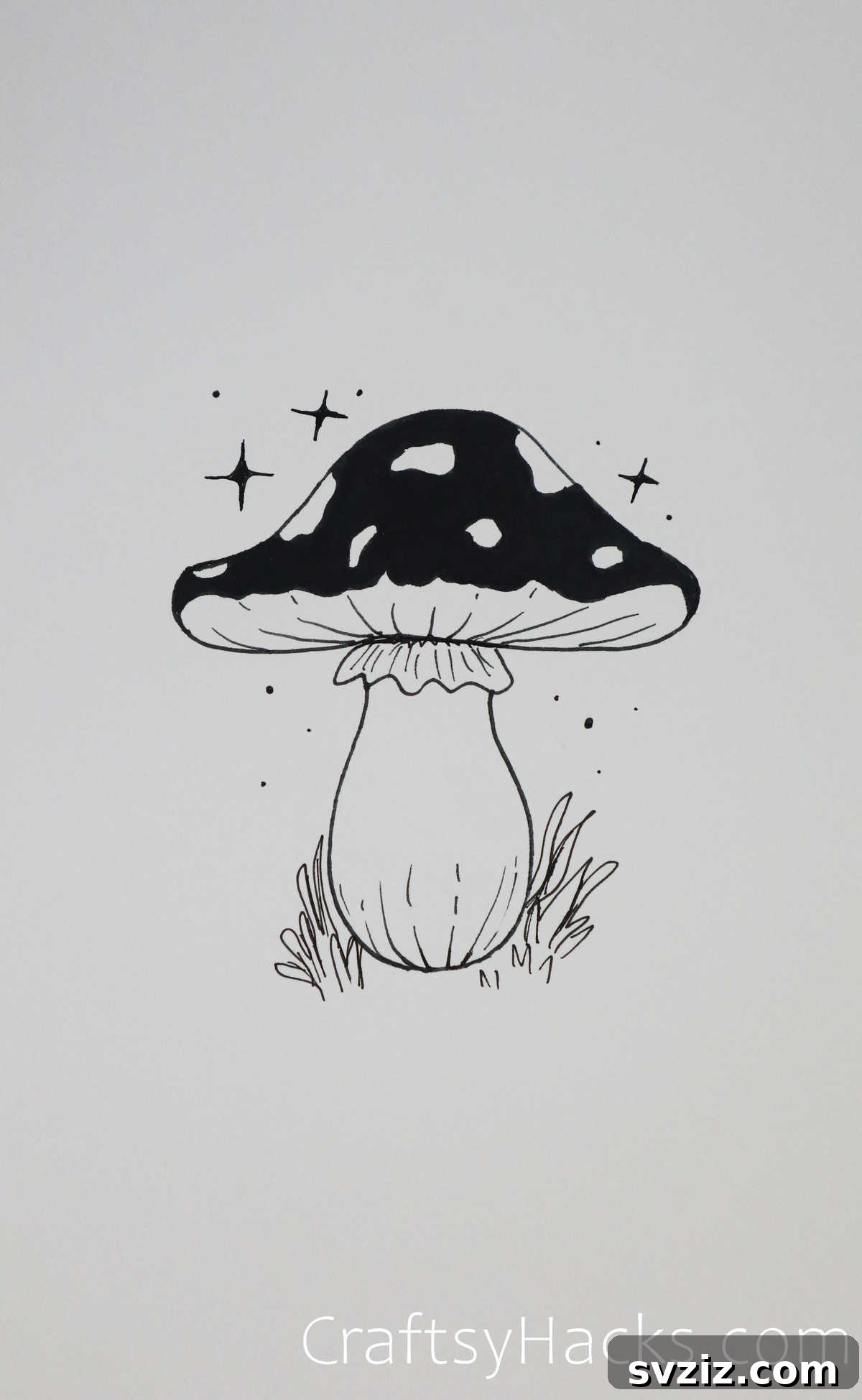 Cow Print Mushroom Drawing Idea