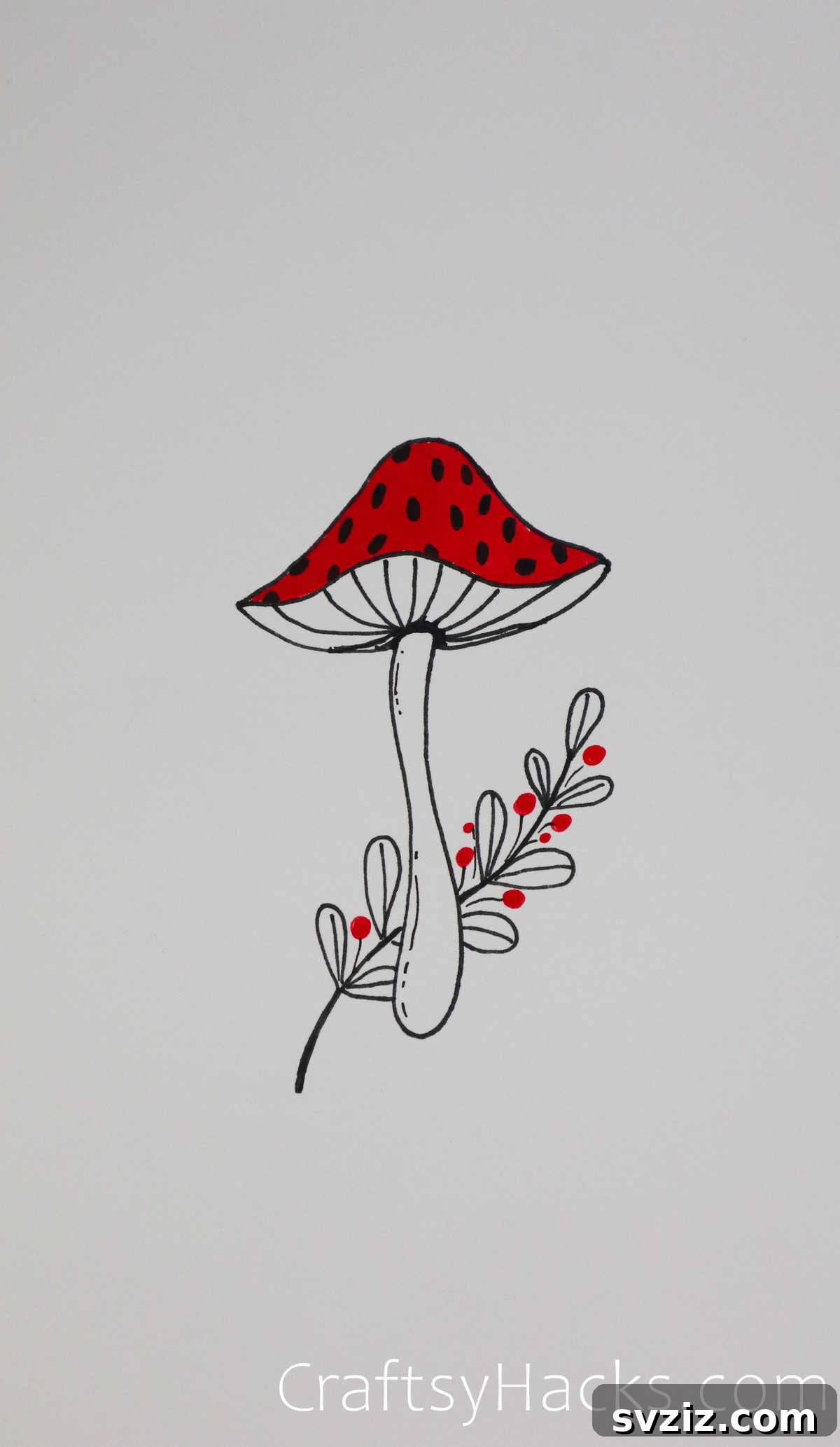 Polka Dot Mushroom Drawing Idea