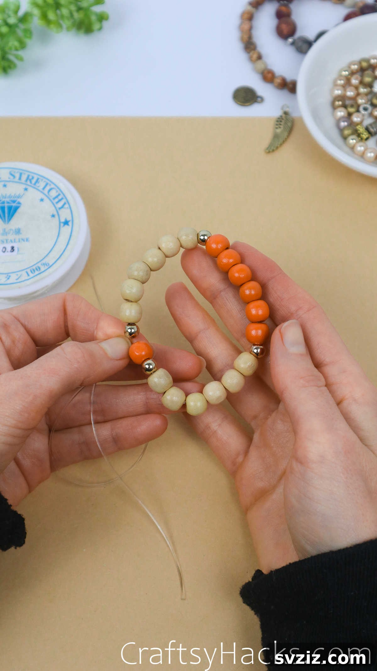 Craft Your Own Stylish Beaded Bracelets 17 tie knot onto bracelet