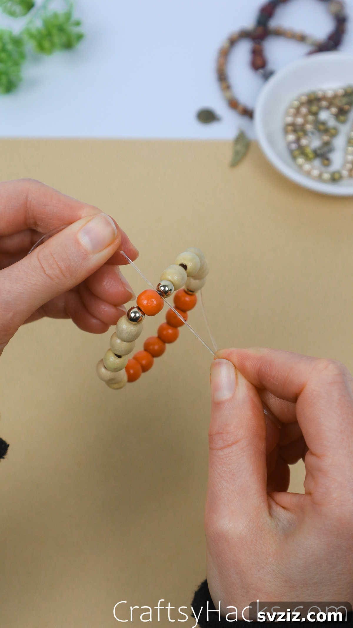Craft Your Own Stylish Beaded Bracelets 20 pull strings tight